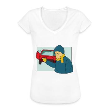 Make car like this, I do so accident - Women's Vintage T-Shirt - black - Front - Danielle (179cm)