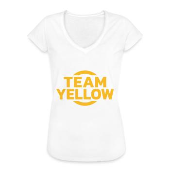 Team Yellow - Frauen Vintage T-Shirt - Schwarz - Vorne - Danielle (179cm)
