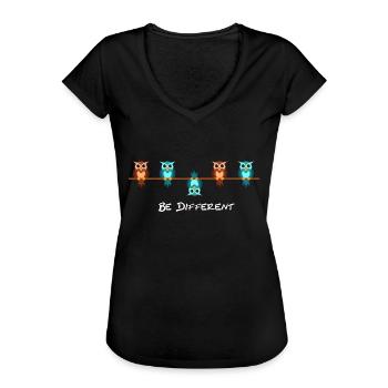 Be different - Frauen Vintage T-Shirt - Schwarz - Vorne