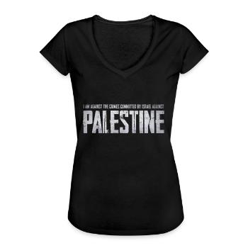 Palestina - Maglietta vintage donna - nero - Fronte - Danielle (179cm)