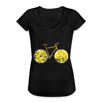 Fahrrad Obst Frucht Retro Vintage Grunge - Frauen Vintage T-Shirt - Schwarz - Vorne - Danielle (179cm)