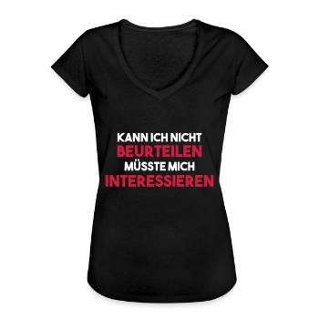KANN ICH NICHT BEURTEILEN Geschenk - Frauen Vintage T-Shirt - Schwarz - Vorne - Danielle (179cm)
