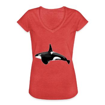 Orca - Women's Vintage T-Shirt - heather red - Front - Danielle (179cm)