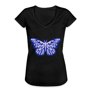 papillon tribal - T-shirt vintage Femme - noir - Devant - Danielle (179cm)