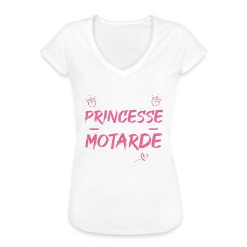 C'est compliqué d'être une princesse Motarde - T-shirt vintage Femme - noir - Devant - Danielle (179cm)