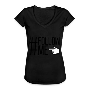 Hand pointer follow - Women's Vintage T-Shirt - black - Front - Danielle (179cm)