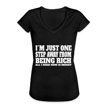 funny sayings funny saying gift funny - Women's Vintage T-Shirt - black - Front - Danielle (179cm)