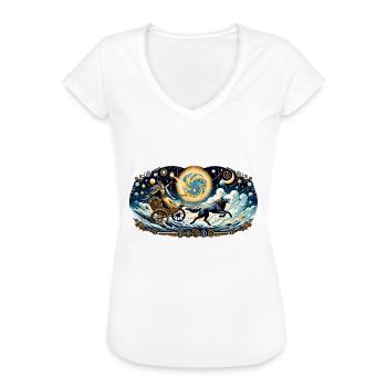 Himmlische Odyssee - Frauen Vintage T-Shirt - Schwarz - Vorne - Danielle (179cm)