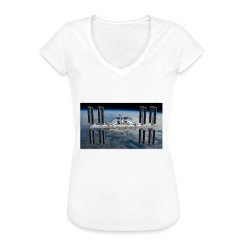ISS Shirt - Frauen Vintage T-Shirt - Schwarz - Vorne - Danielle (179cm)