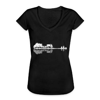 BaumGeige - Frauen Vintage T-Shirt - Schwarz - Vorne - Danielle (179cm)