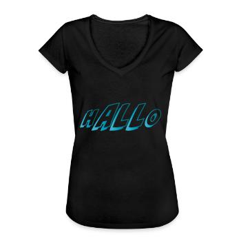 T-shirt hALLo 1 - T-shirt vintage Femme - noir - Devant - Danielle (179cm)