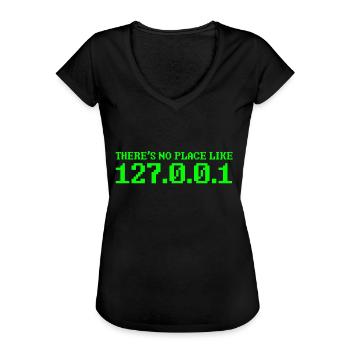 127.0.0.1 computer nerd outsider computer science - Women's Vintage T-Shirt - black - Front - Danielle (179cm)