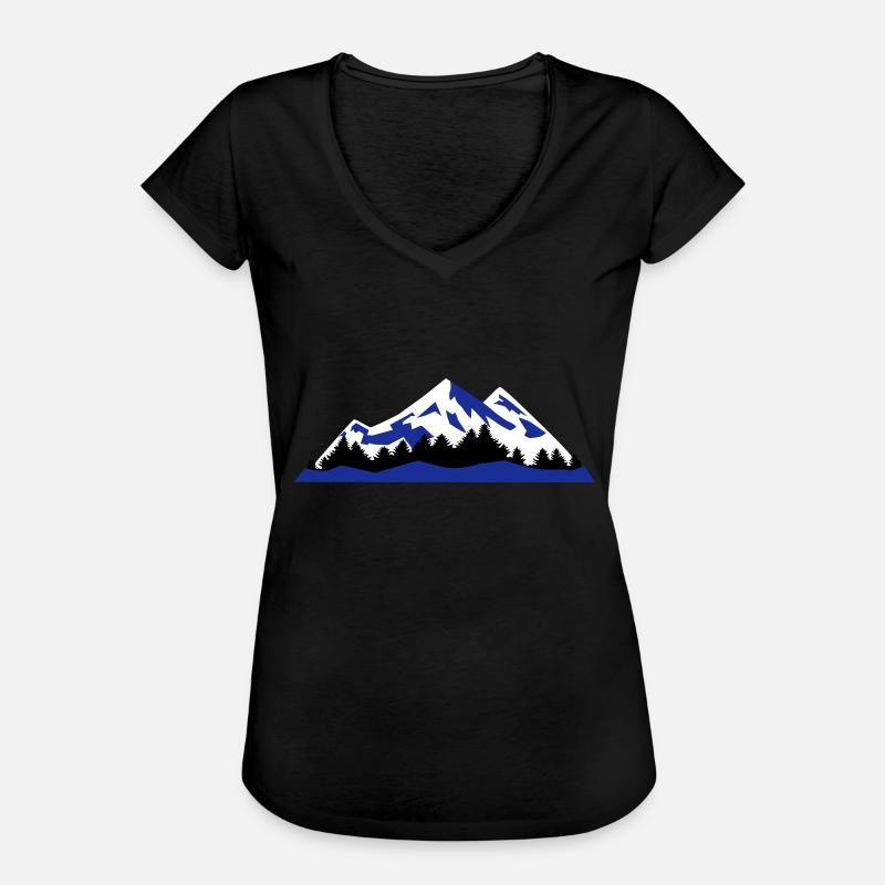 mountains, winter, landscape - Women's Vintage T-Shirt - black