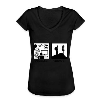 Problem solved - Berg Wandern - Frauen Vintage T-Shirt - Schwarz - Vorne - Danielle (179cm)