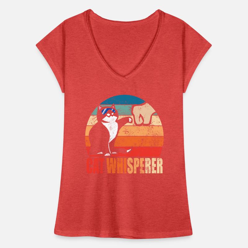 Lustiger Retro bester Katzenflüsterer mit Fauststoß Frauen Vintage T-Shirt