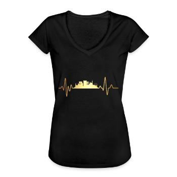 Battement de cœur Marseille - T-shirt vintage Femme - noir - Devant - Danielle (179cm)