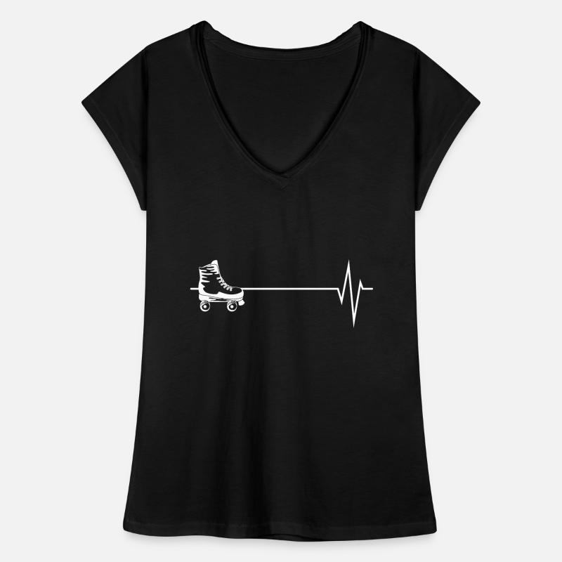 Battements de patinage patineur roller roller roller roller T-shirt vintage Femme