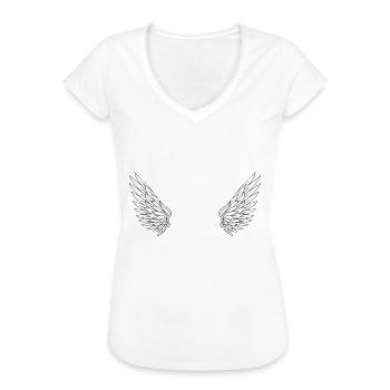 Numéro 16 ange - 16e anniversaire ailes - T-shirt vintage Femme - noir - Devant