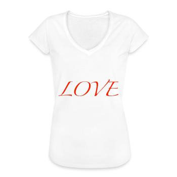 love - Frauen Vintage T-Shirt - Schwarz - Vorne - Danielle (179cm)