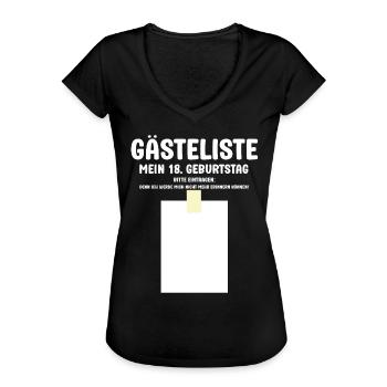 Gästeliste 18 Geburtstag bitte Eintragen 18 Jahre - Frauen Vintage T-Shirt - Schwarz - Vorne - Danielle (179cm)