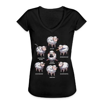 Lustige Schafe Tiere Schaf Sprüche - Frauen Vintage T-Shirt - Schwarz - Vorne - Danielle (179cm)
