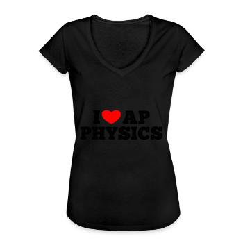 AP Physics Funny High School AP Class Survivor - Women's Vintage T-Shirt - black - Front - Danielle (179cm)
