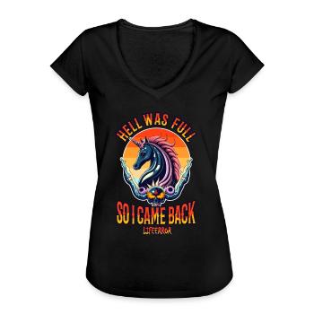 L’enfer était plein alors je suis revenu - Lifeerror - T-shirt vintage Femme - noir - Devant - Danielle (179cm)