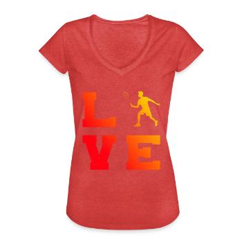 Herren Badmintonspieler Squash Badminton Federball - Frauen Vintage T-Shirt - Rot meliert - Vorne - Danielle (179cm)