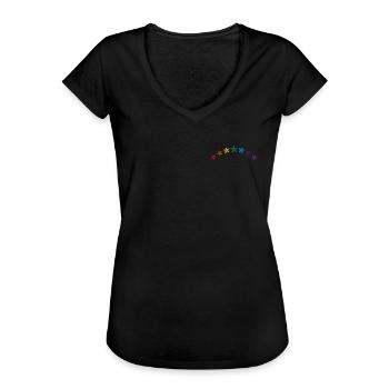 Sterne Regenbogen scribble - Frauen Vintage T-Shirt - Schwarz - Vorne - Danielle (179cm)