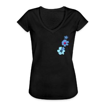 Ornement floral - T-shirt vintage Femme - noir - Devant - Danielle (179cm)