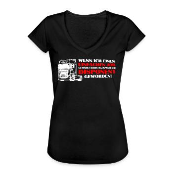 LKW Fahrer lustiger Disponent Spruch - Job - Frauen Vintage T-Shirt - Schwarz - Vorne