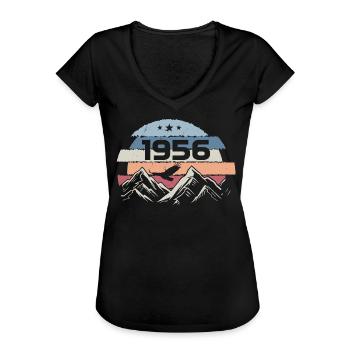 Original 1956 Jahrgang 1956 Geburtstag 1956 - Frauen Vintage T-Shirt - Schwarz - Vorne - Danielle (179cm)