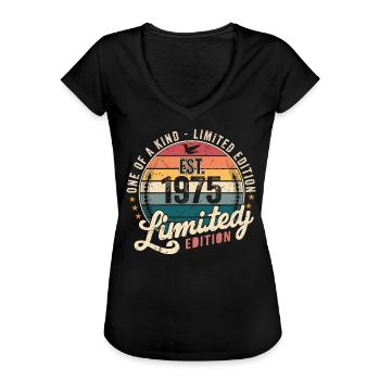 Cadeau d’anniversaire 1975 Millésime 1975 Rétro 1975 - T-shirt vintage Femme - noir - Devant