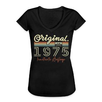Original 1975 Millésime 1975 Anniversaire Rétro 1975 - T-shirt vintage Femme - noir - Devant - Danielle (179cm)