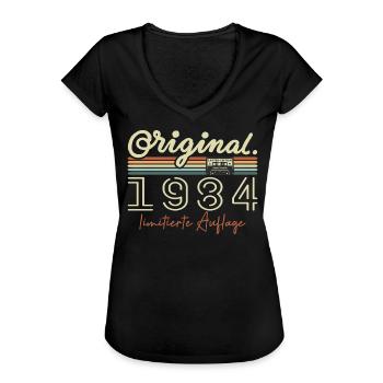 Original 1984 Vintage 1984 Geburtstag Retro 1984 - Frauen Vintage T-Shirt - Schwarz - Vorne - Danielle (179cm)