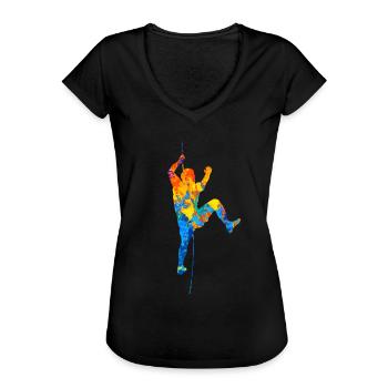Escalade escalader le mur d’escalade de bloc - T-shirt vintage Femme - noir - Devant - Danielle (179cm)