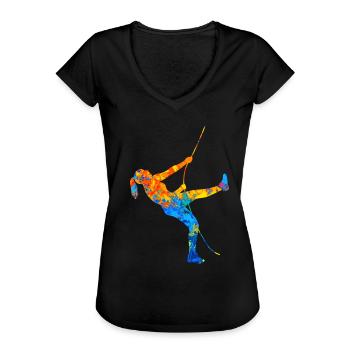 Bouldern Klettern Kletterer Boulderer Kletter - Frauen Vintage T-Shirt - Schwarz - Vorne