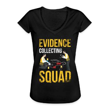 Escouade de collecte d’éléments de preuve, enquêteur - T-shirt vintage Femme - noir - Devant - Danielle (179cm)