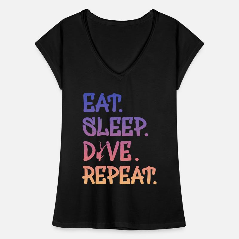 eat sleep dive repeat Frauen Vintage T-Shirt