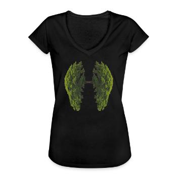 Die grüne Lunge - No breath without trees - Frauen Vintage T-Shirt - Schwarz - Vorne - Danielle (179cm)