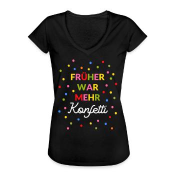 Konfetti Karneval Fasching Kostüm lustig bunt - Frauen Vintage T-Shirt - Schwarz - Vorne