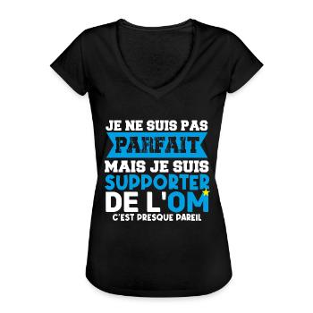 supporter football club humour football marseille - T-shirt vintage Femme - noir - Devant