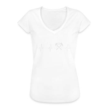 Dachdecker Zunftzeichen Herzschlag - Frauen Vintage T-Shirt - Anthrazit - Vorne - Danielle (179cm)