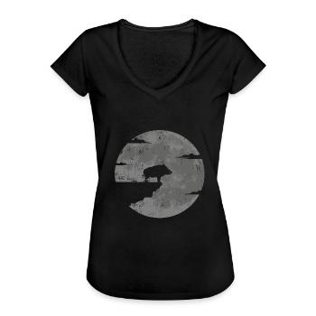 Jäger Waldarbeiter Förster Jagd Hirschgeweih Forst - Frauen Vintage T-Shirt - Schwarz - Vorne - Danielle (179cm)