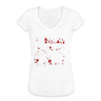 Terror Crew Speedcore Gabber Totenkopf Blut - Frauen Vintage T-Shirt - Schwarz - Vorne - Danielle (179cm)
