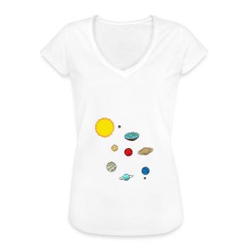 Woke I Flat Earth - Frauen Vintage T-Shirt - Schwarz - Vorne - Danielle (179cm)