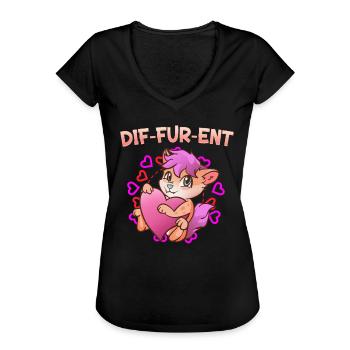 Dif-Fur-Ent I Furry Fandom I Furries Cosplay - Maglietta vintage donna - nero - Fronte - Danielle (179cm)