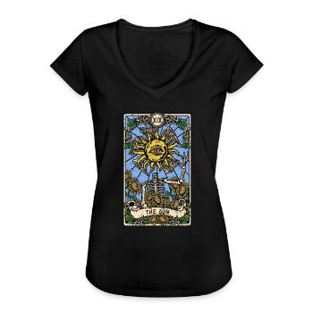 Il Sole I Carta dei Tarocchi Gotici I Indovino - Maglietta vintage donna - nero - Fronte - Danielle (179cm)