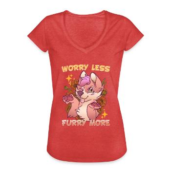 Preoccupati meno peloso di più I Fursona Cosplay Fandom - Maglietta vintage donna - rosso melange - Fronte - Danielle (179cm)