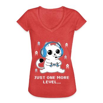 Nur noch eine Ebene - Frauen Vintage T-Shirt - Rot meliert - Vorne - Danielle (179cm)